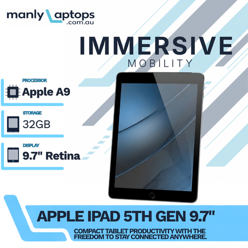 Apple iPad 5th Gen - 32GB - Space Gray 9.7" A1822 Wi-Fi Tablet