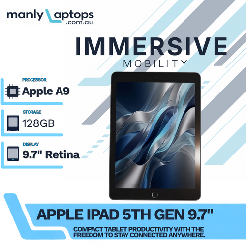 Apple iPad 5th Gen - 128GB - Space Gray 9.7" A1823 (Unlocked) Wi-Fi + LTE Tablet