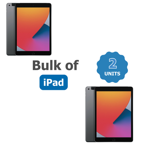 Bulk of 2x Apple iPad 7th Gen A2198 128GB Wi-Fi + Cellular (Unlocked) 10in Space Grey Tablet