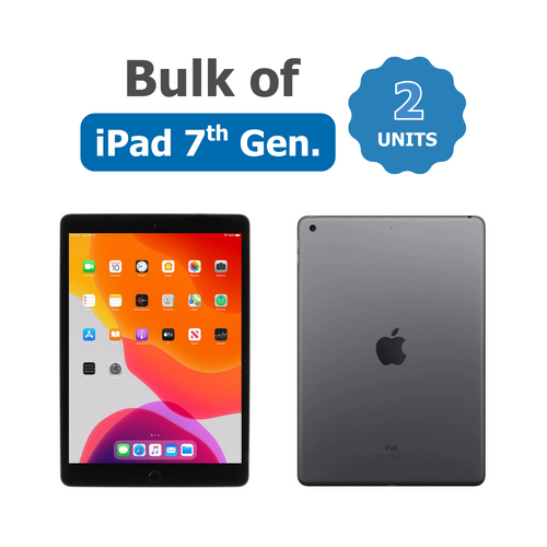 Bulk of 2x Apple iPad 7th Gen. A2198, 128GB, Wi-Fi + Cellular (Unlocked) 10.2in - Space Grey Tablet