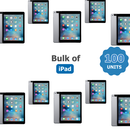 Bulk of 100x Apple iPad 6th Gen. 32GB Wi-Fi + Cellular A1954 (Unlocked) 9.7in Space Grey