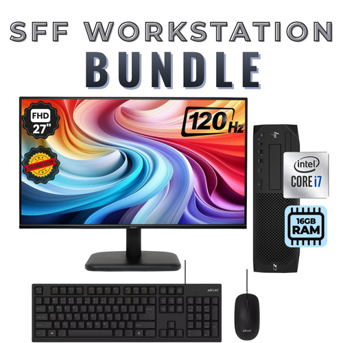 HP Z2 G4 SFF Workstation Desktop i7-8700 6-Cores 16GB RAM 256GB SSD + 27" 120Hz Monitor