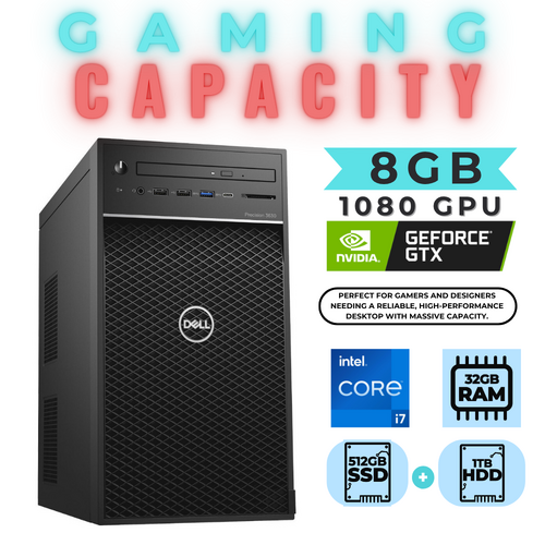 Dell 3630 Gaming Desktop i7-8700k 6-Cores 3.7GHz 512GB 32GB RAM 8GB GTX 1080