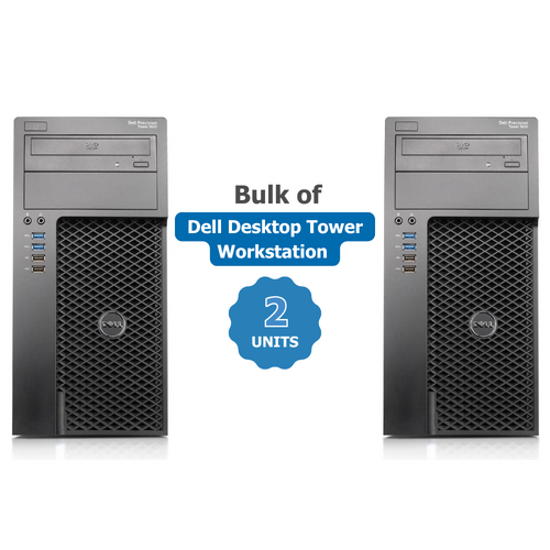 Bulk of 2x Dell 3620 Desktop Tower Xeon E3-1220v5 3.0GHz 8GB RAM 256GB Quadro P400