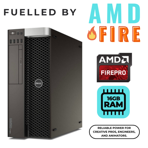 Dell Precision Tower 5810 Workstation Xeon E5-1650v3 6-Core 256GB 16GB RAM AMD W5100 Windows 11