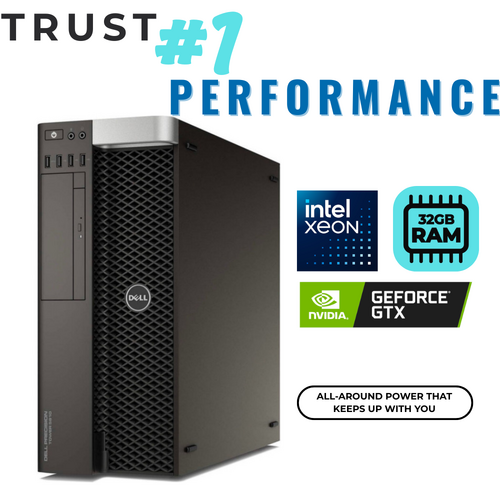 Dell 5810 Gaming Desktop Tower Xeon E5-1650v3 6-Core 256GB 32GB RAM 8GB GTX 1080