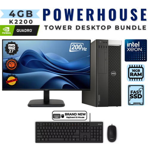 Dell Precision 5810 Tower Workstation Bundle Xeon E5-1603 16GB RAM K2200+NEW 27" 120hz Monitor