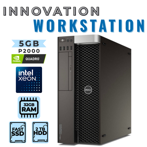 Dell Precision 5820 Workstation Xeon W-2133 6-Cores 256GB 32GB RAM 5GB P2000 Graphics
